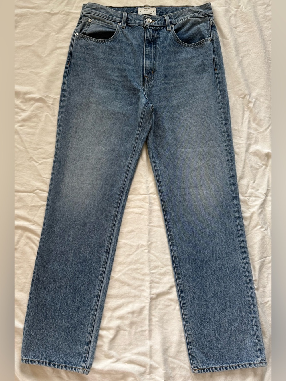 SLVRLAKE Size 31 Light Wash Straight Leg Premium Denim Jeans